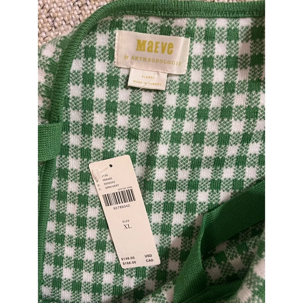 Anthropologie Gingham Knit Mini Dress NWT SZ XL - Picture 7 of 14